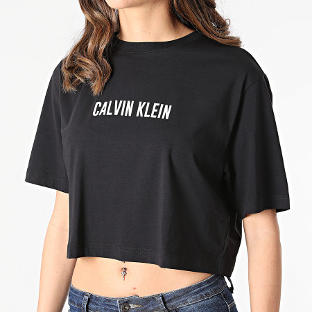 Calvin Klein - Tee Shirt Crop Femme K142 Noir