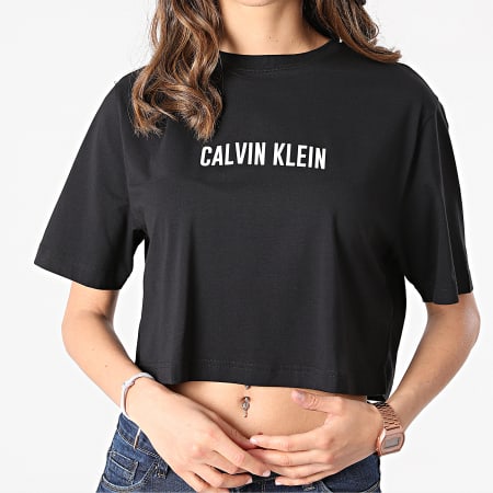 Calvin Klein - Tee Shirt Crop Femme K142 Noir