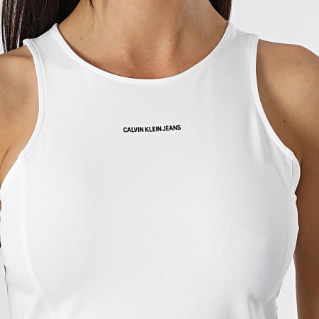 Calvin Klein - Robe Débardeur Femme Micro Branding 6265 Blanc