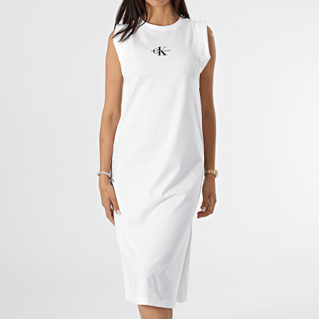 Calvin Klein Jeans - Robe Débardeur Femme Knotted 6271 Blanc
