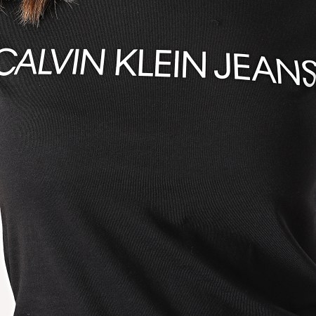 Calvin Klein - Lote de 2 camisetas con logo institucional de mujer 6466 Negro
