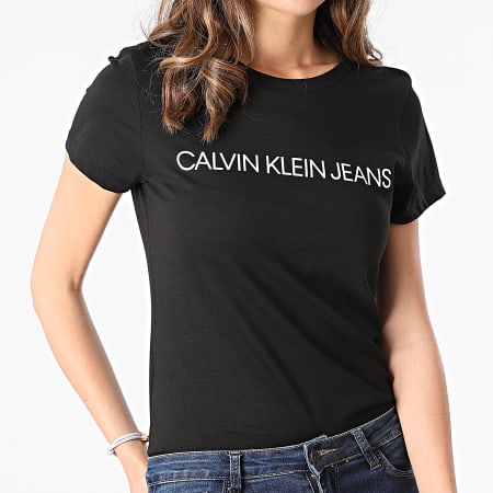 Calvin Klein - Lot De 2 Tee Shirts Femme Institutional Logo 6466 Noir
