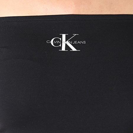 Calvin Klein - Tee Shirt Femme Monogram Slim Bardot 7165 Noir