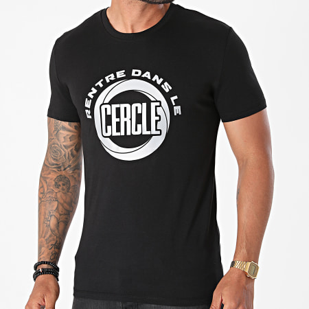 Rentre Dans Le Cercle - Tee Shirt Rentre Dans Le Cercle Noir Argenté