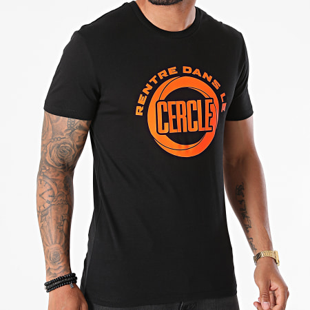 Rentre Dans Le Cercle - Tee Shirt Rentre Dans Le Cercle Noir Orange Fluo