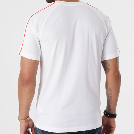 Kappa - Tee Shirt A Bandes Avirec 304M510 Blanc