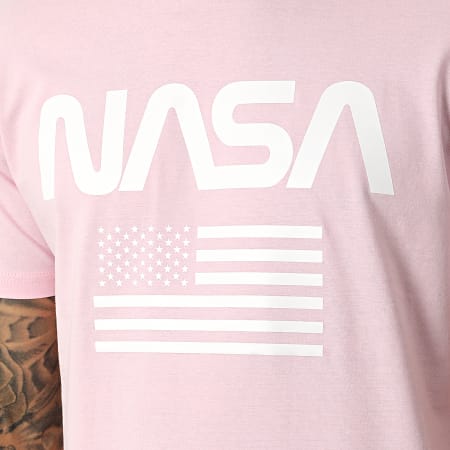 NASA - Maglietta con bandiera rosa e bianca