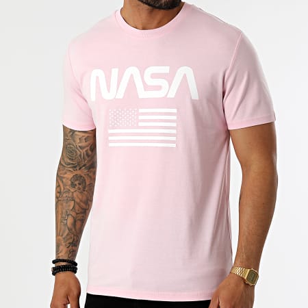 NASA - Camiseta Bandera Rosa Blanca