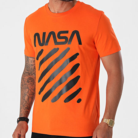 NASA - Tee Shirt Skid Orange Noir