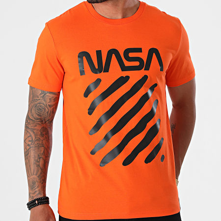 NASA - Tee Shirt Skid Orange Noir