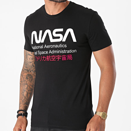 NASA - Tee Shirt Admin 2 Noir Rose Fluo