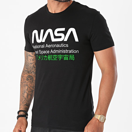 NASA - Tee Shirt Admin 2 Noir Vert Fluo