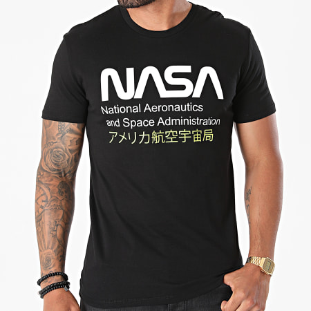 NASA - Tee Shirt Admin 2 Noir Jaune Fluo