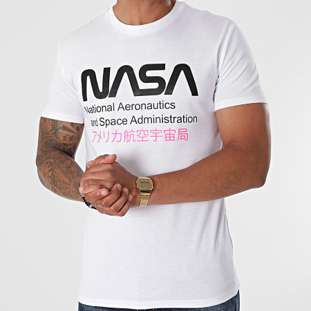 NASA - Admin 2 Tee Shirt Bianco Rosa Fluo