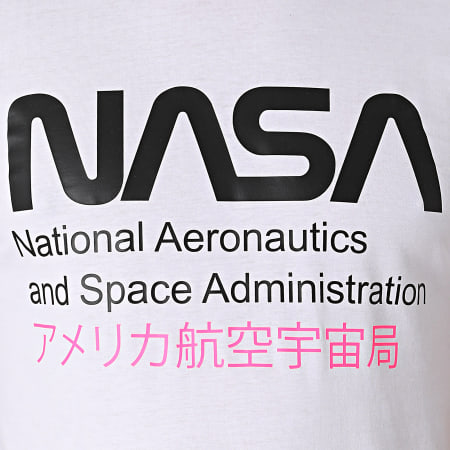 NASA - Admin 2 Tee Shirt Bianco Rosa Fluo