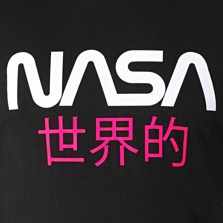 NASA - Tee Shirt Japan Noir Rose Fluo