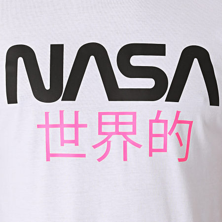 NASA - Tee Shirt Japan Blanc Rose Fluo