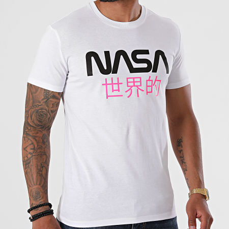 NASA - Tee Shirt Japan Blanc Rose Fluo