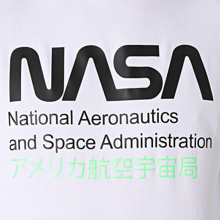 NASA - Sweat Capuche Admin 2 Blanc Vert Fluo
