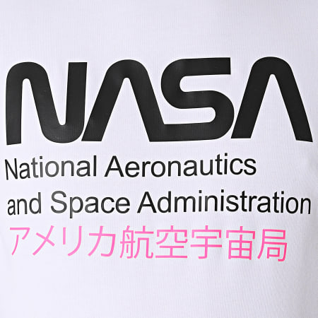 NASA - Sweat Capuche Admin 2 Blanc Rose Fluo
