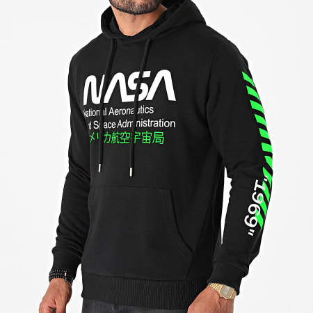 NASA - Admin 2 Hoody Negro Verde Fluorescente