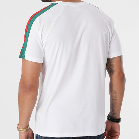 Urban Classics - Camiseta rayas hombros raglán Blanco