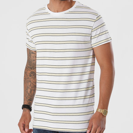 Urban Classics - Tee Shirt A Rayures Multicolore Stripe TB2695 Blanc
