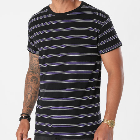 Urban Classics - Tee Shirt A Rayures Multicolore Stripe TB2695 Noir
