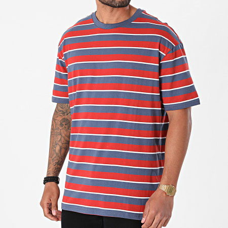 Urban Classics - Tee Shirt A Rayures Yarn Dyed Oversized Board Stripe TB3691 Rouge Bleu