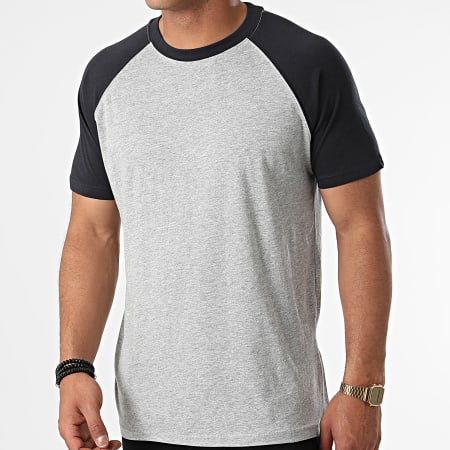 Urban Classics - Camiseta gris jaspeado azul marino