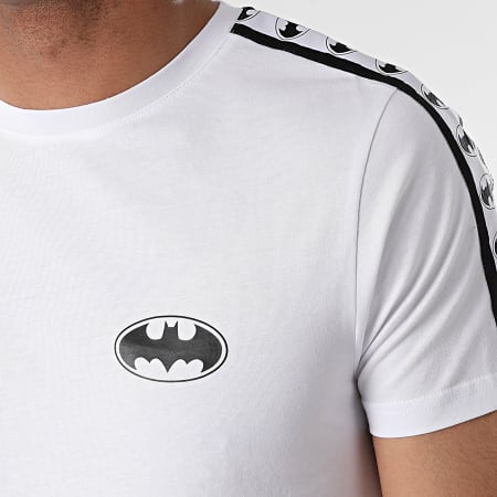 DC Comics - BW Stripe Logo Camiseta Blanco