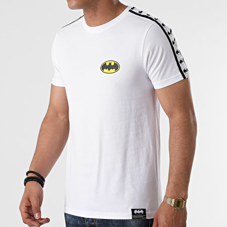 DC Comics - Camiseta con logo a rayas Blanca