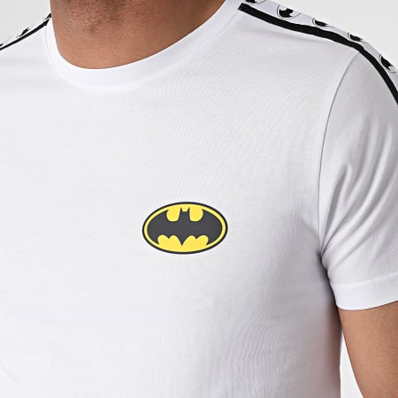 DC Comics - Camiseta con logo a rayas Blanca