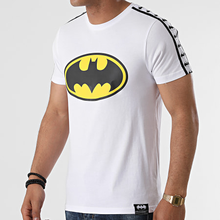 DC Comics - Camiseta con logo grande a rayas Blanco