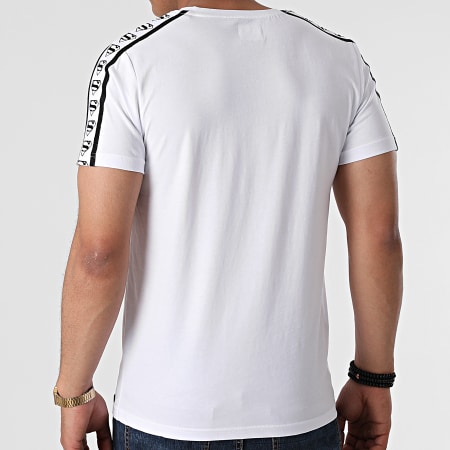 DC Comics - Camiseta BW Stripe Big Logo Blanco