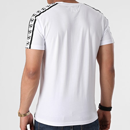 DC Comics - Tee Shirt Stripe Logo Blanc