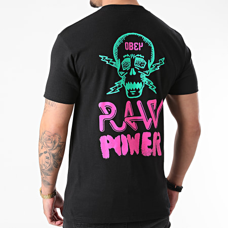 Obey - Tee Shirt Obey Raw Power Neon Noir