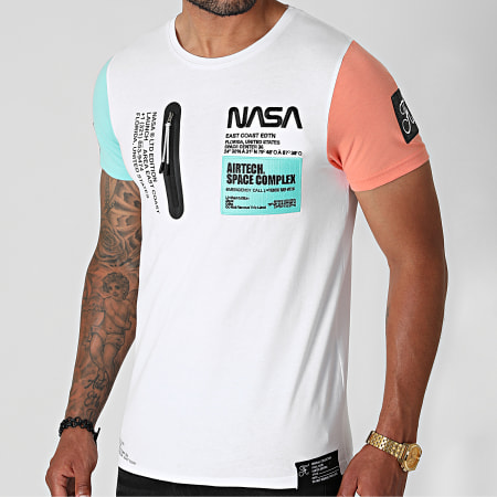Final Club - Camiseta Bolsillo Nasa Espacio Edición Limitada Pastel 706 Blanco