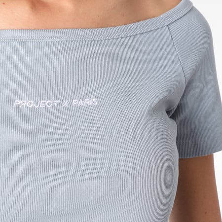 Project X Paris - Top Crop Femme F211076 Bleu