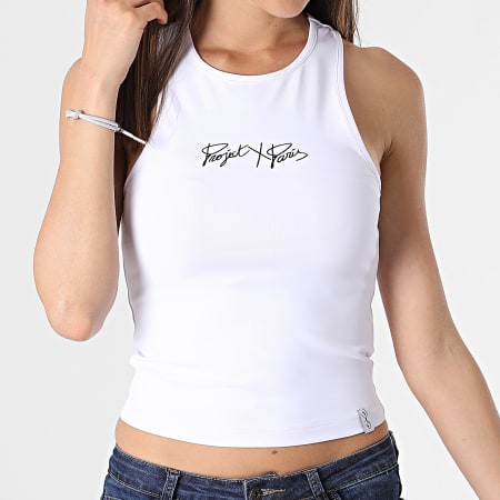 Project X Paris - Camiseta de tirantes para mujer F211079 Blanco