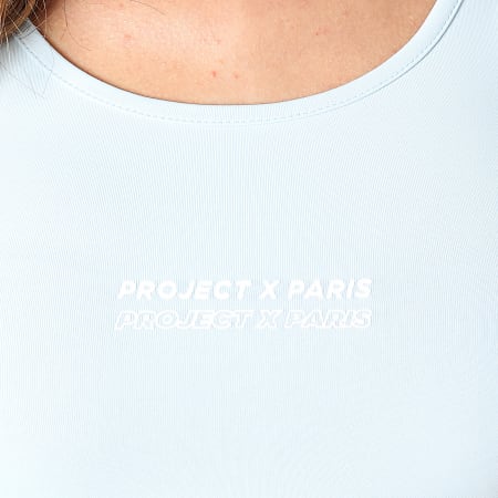Project X Paris - Débardeur Crop Femme F211077 Bleu Clair