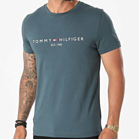 Tommy Hilfiger - Tee Shirt Tommy Logo 1797 Gris Bleu