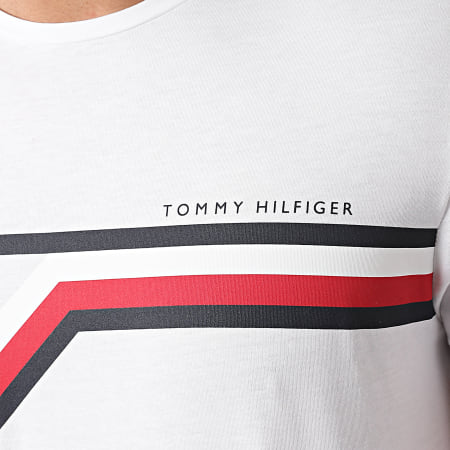 Tommy Hilfiger - Tee Shirt Split Chest Stripe 8724 Blanc