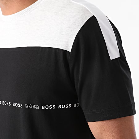 BOSS - Tee Shirt A Bandes Tee 5 50452867 Noir Beige Chiné