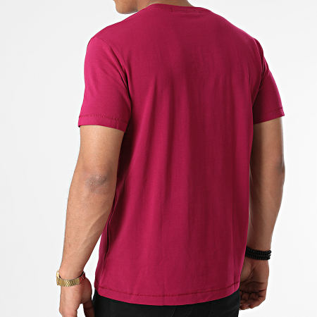 Calvin Klein - Tee Shirt Small CK Box Stripe 8201 Bordeaux