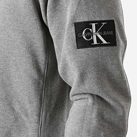 Calvin Klein - Sweat Crewneck Monogram Sleeve 4035 Gris Chiné