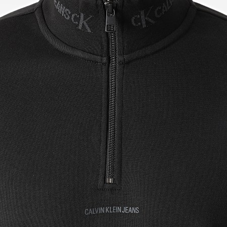 Calvin Klein - Sweat Col Zippé Logo Jacquard Mockneck 7321 Noir