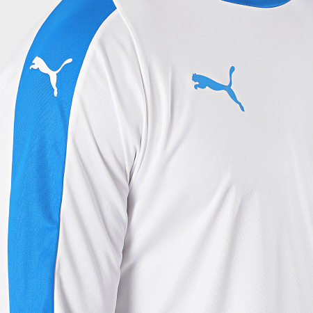 Puma - Tee Shirt De Sport Manches Longues A Bandes Liga Jersey 703419 Blanc Bleu