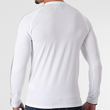 Superdry - Tee Shirt Manches Longues A Bandes Cali Raglan M6010468A Blanc