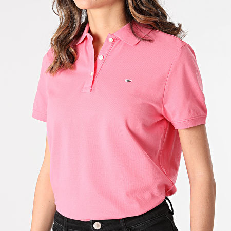 Tommy Jeans - Polo Manches Courtes Femme Slim 9199 Rose